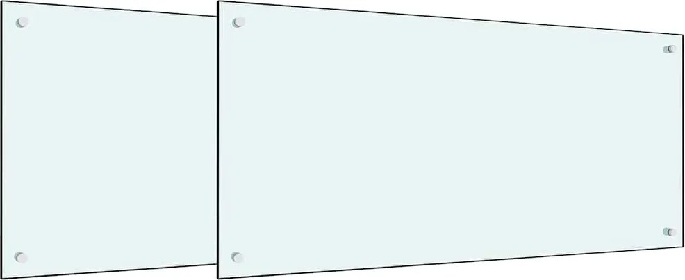 vidaXL Konyhai splashback 2 pcs Fehér 100 x 50 cm edzett üveg