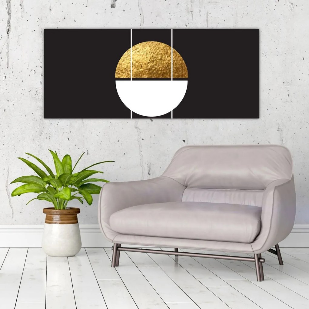 Kép - Absztrakció arany és fekete N⁰1 (120x50 cm)