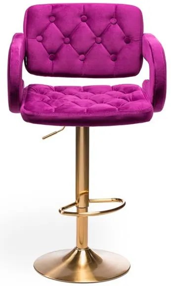 HR8403W Fukszia modern velúr szék arany lábbal