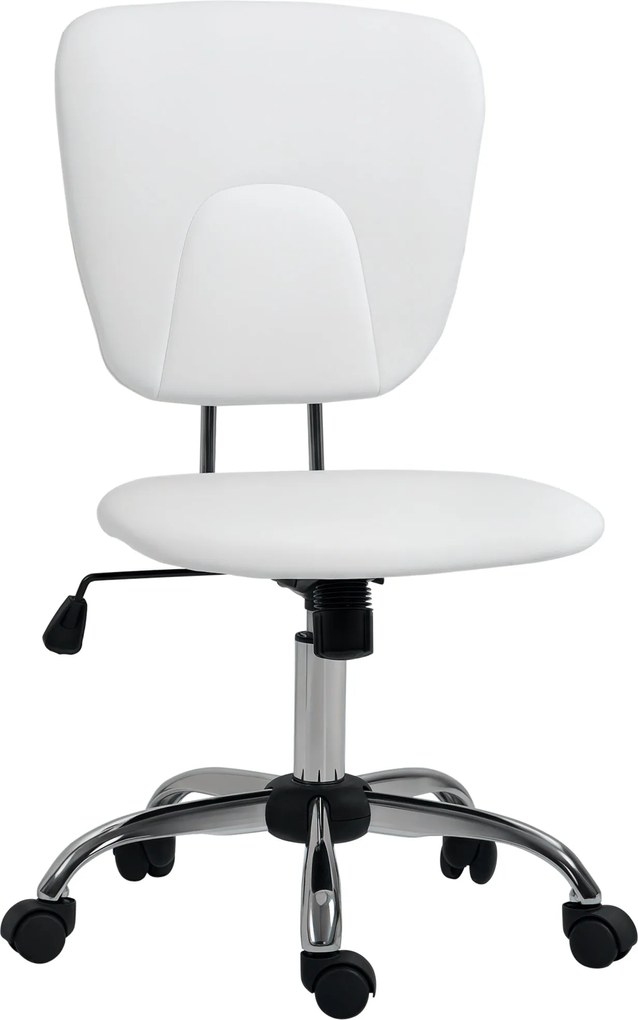 Vinsetto Karfa Nélküli Irodai Szék Diákoknak, Magasság és Dőlésszög Állítással, 120 kg Teherbírással, 50x54x87.5-96.5 cm Fehér | Aosom