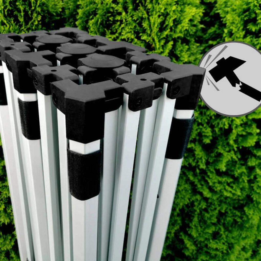 Professzionális alumínium Összecsukható pavilonok 3x6 m: Tartós fedés községi és városi rendezvényekhez - plusz 3 oldalfal - Piros