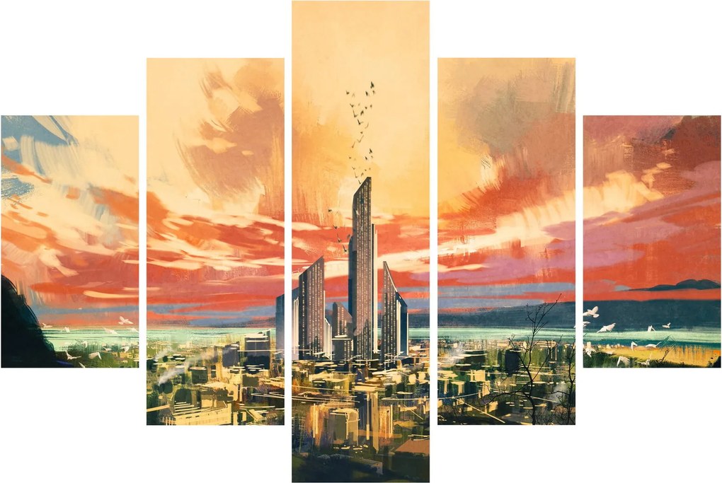 Kép - Festett város (150x105 cm)