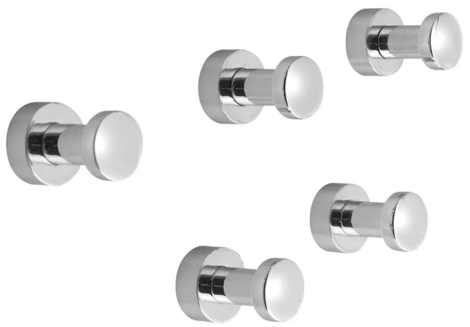 Aqualine - 5 db SAMBA fali kampó, fényes króm kivitel