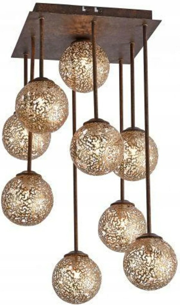 Paul Neuhaus mennyezeti lámpa, 9 ágú, barna-arany, vidéki stílusú, 554 mm