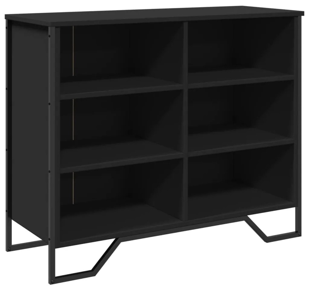 fekete szerelt fa tálalószekrény 91 x 35,5 x 74,5 cm