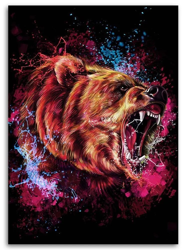 Gario Vászonkép Dühös medve - Dmitry Belov Méret: 70 x 100 cm