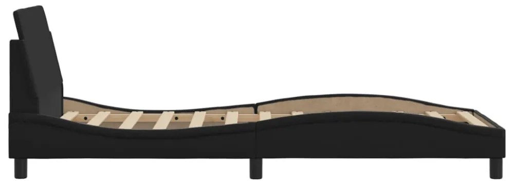 fekete műbőr ágykeret Dover 90x190 cm