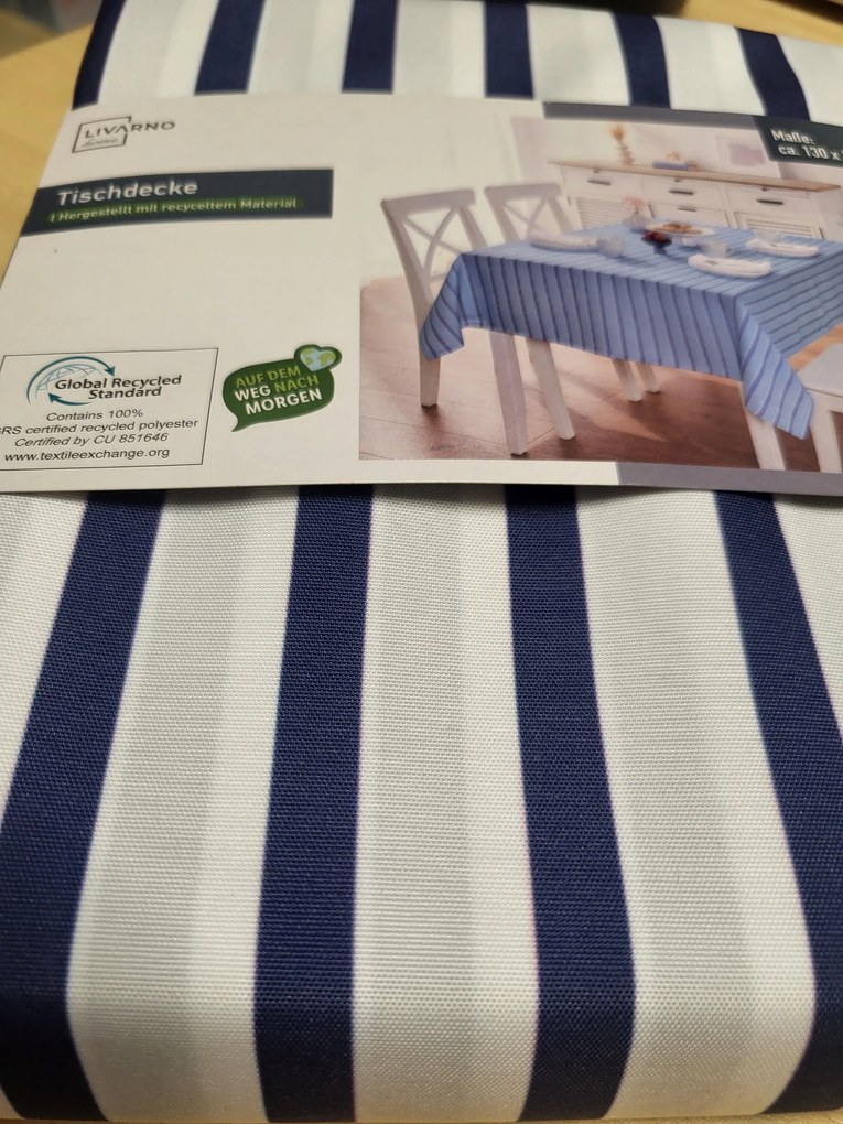 Abrosz 130 x 170 cm Livarno Home fehér-kék csíkos R54/R10