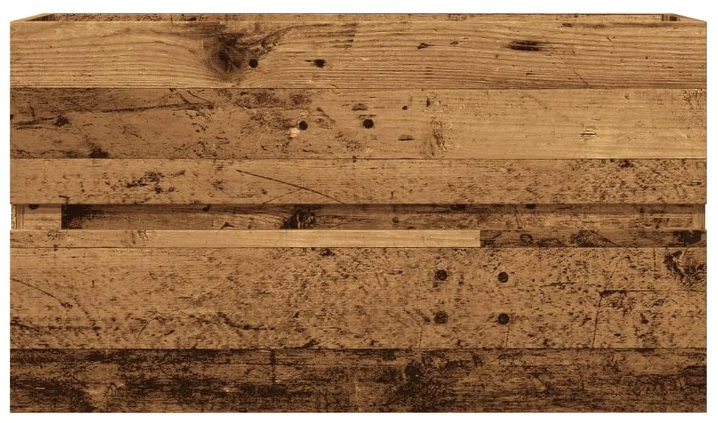 Antik fa színű szerelt fa függő fürdőszobaszekrény 80x38,5x45cm