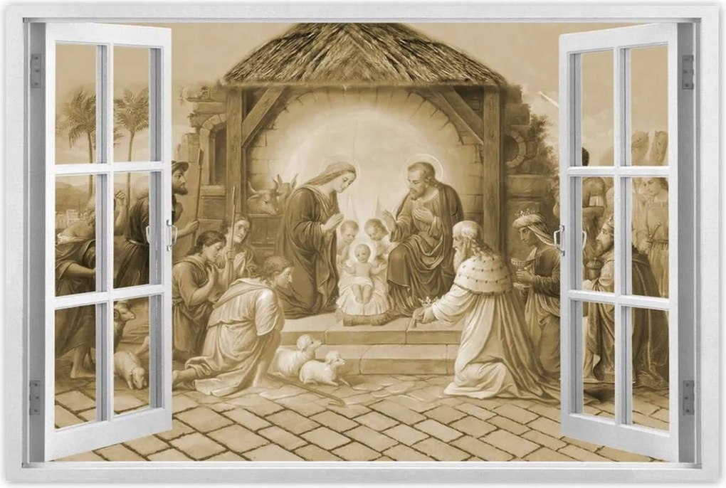 Poszter 60x40 Szépia színű jászol