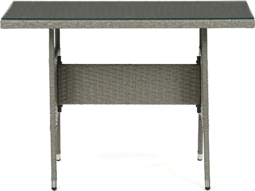 Kerti bútor garnitúra 100x60x69 cm, polyrattan, szürke, GREY