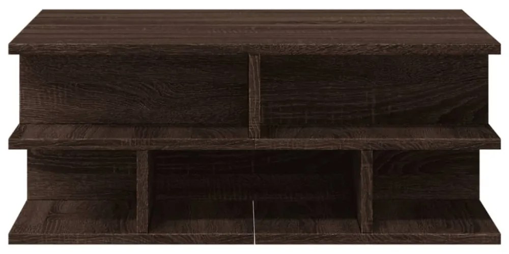 barna tölgyszínű fatermék dohányzóasztal 70x70x29 cm