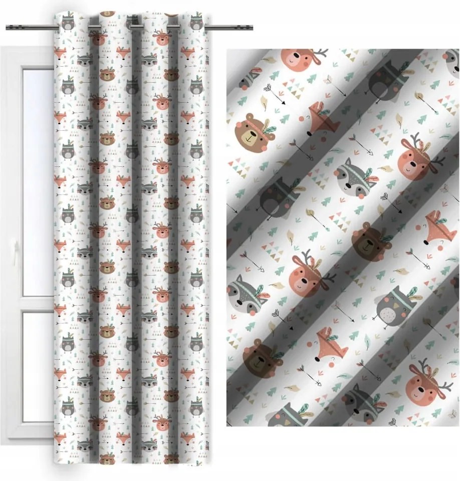 Függöny Készre Szerelve 140x250 Gyerek Erdei Mackók D404-337