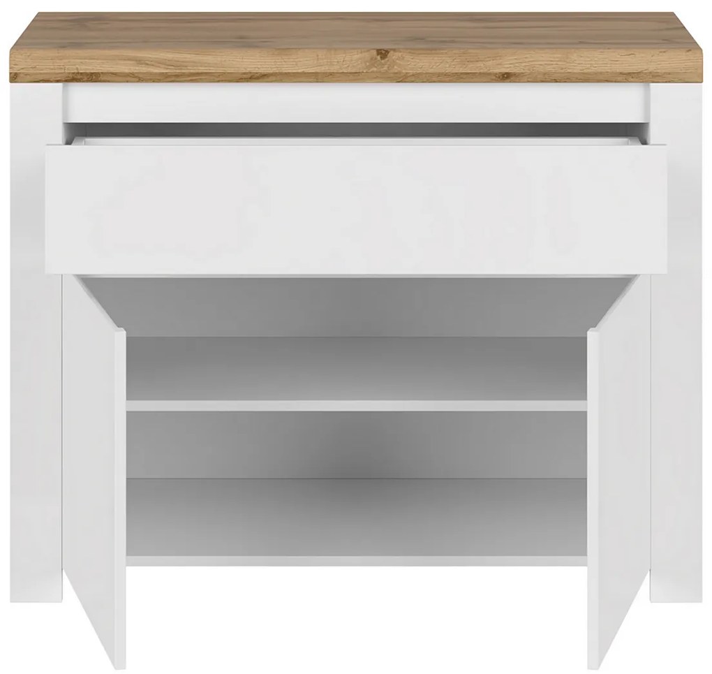 VILGO 2D1S szekrény, fényes fehér