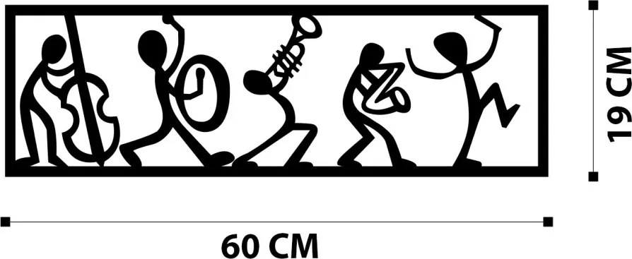 Musicians fém fali dekoráció, 60×19 cm