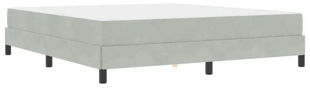 Boxspring ágy matraccal Világosszürke 180 x 200 cm Bársony