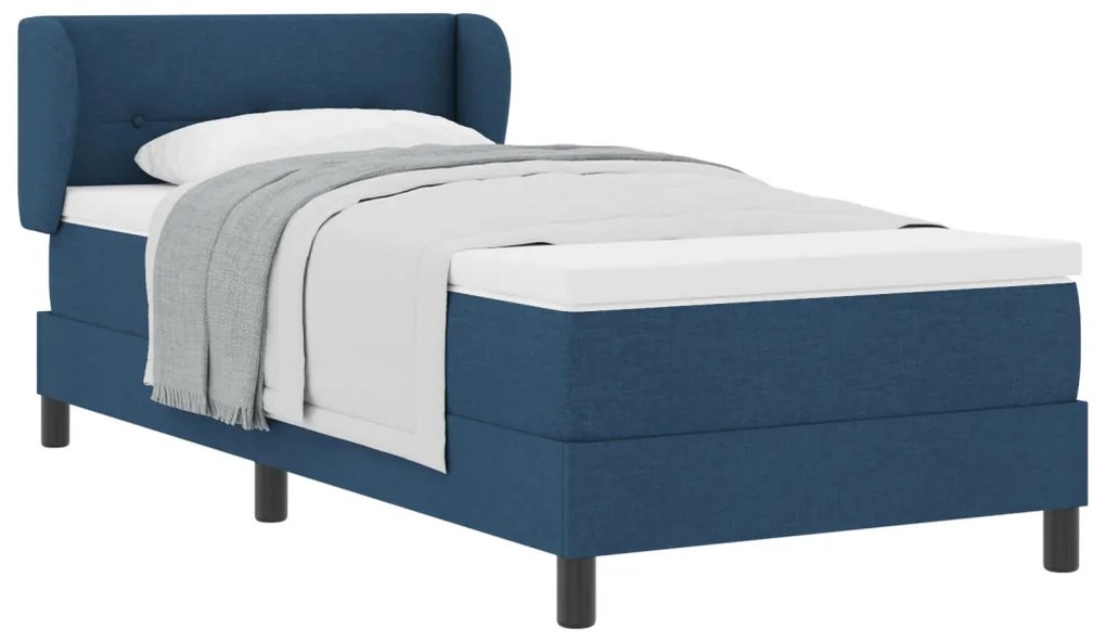 Boxspring Ágy Mattressz Kék 80x200 cm Szövet