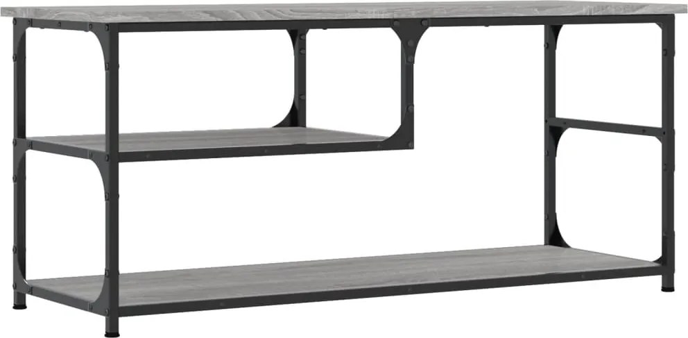 vidaXL szürke sonoma színű szerelt fa és acél TV-szekrény 103x38x46,5