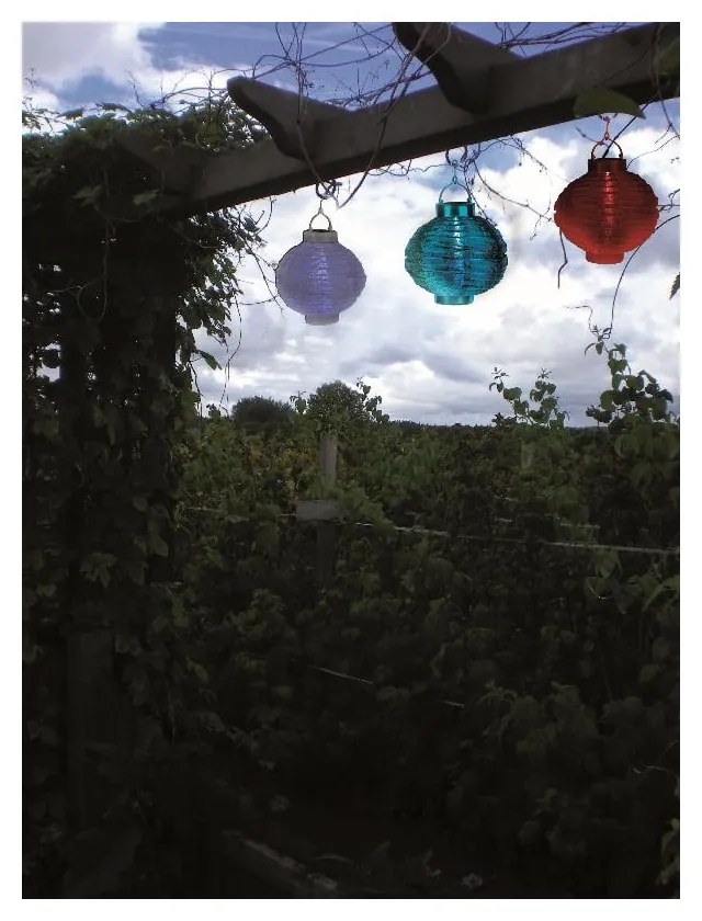 Fehér kültéri napelemes LED lampion, ø 20 cm - Star Trading