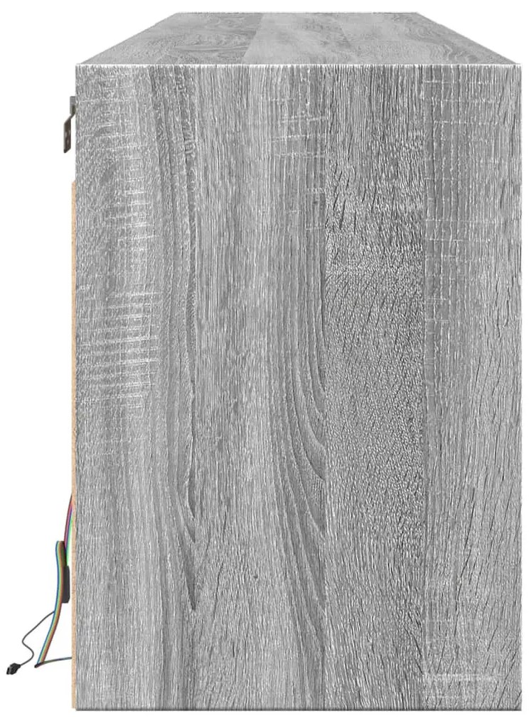 szürke sonoma színű fali TV-szekrény LED-del 180 x 31 x 45 cm