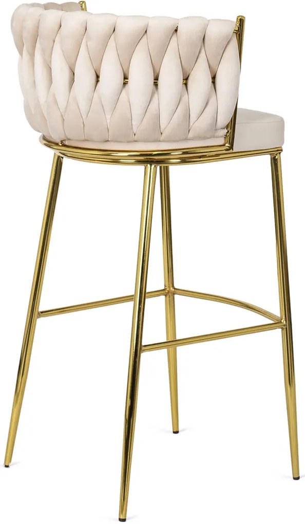 Elegáns Bárszék Bézs Bársony Kárpittal. FLORES 2