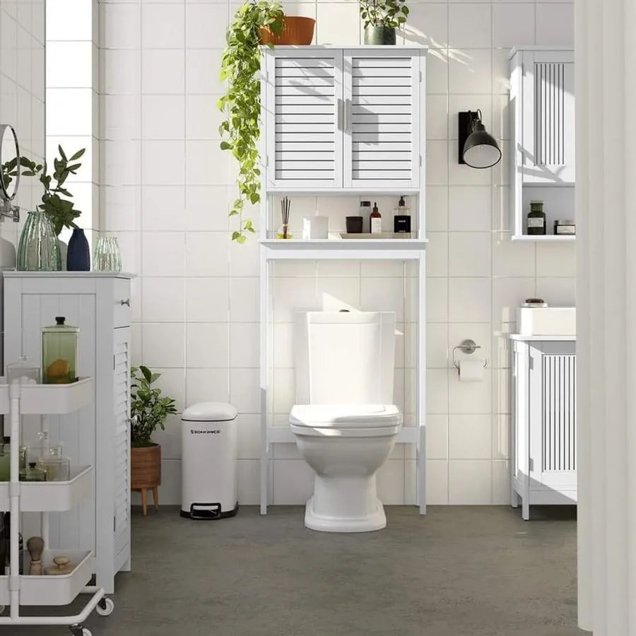 SONGMICS WC feletti tárolószekrény 23x60x173 cm, fehér