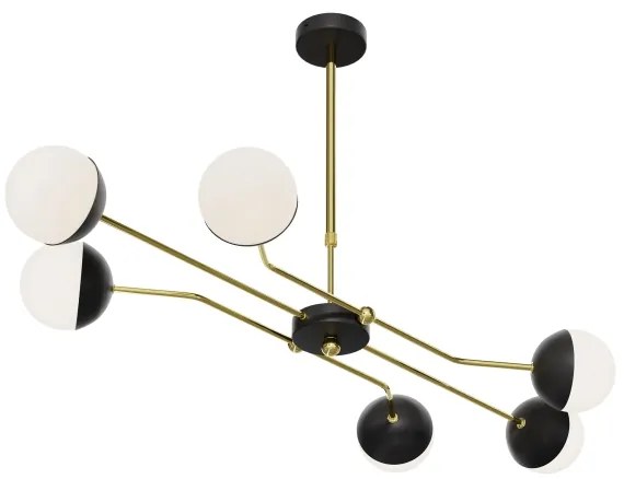 Jupiter 1981 - Csillár rúdon TRENTO 6xG9/10W/230V fekete/arany