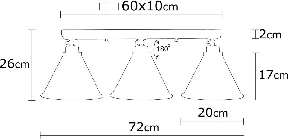 Berceste N-677 fekete fém függőlámpa, Ø72 cm, 3 izzós