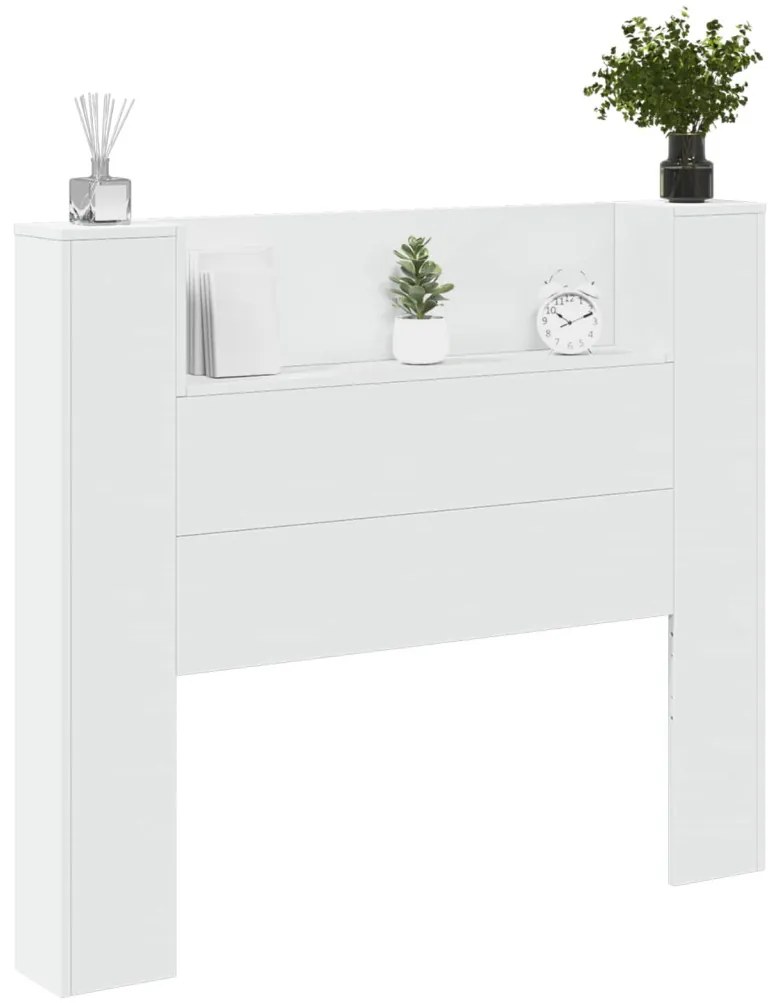 Fejtámla LED -es lámpákkal Fehér 120 x 16,5 x 103,5 cm Faanyag