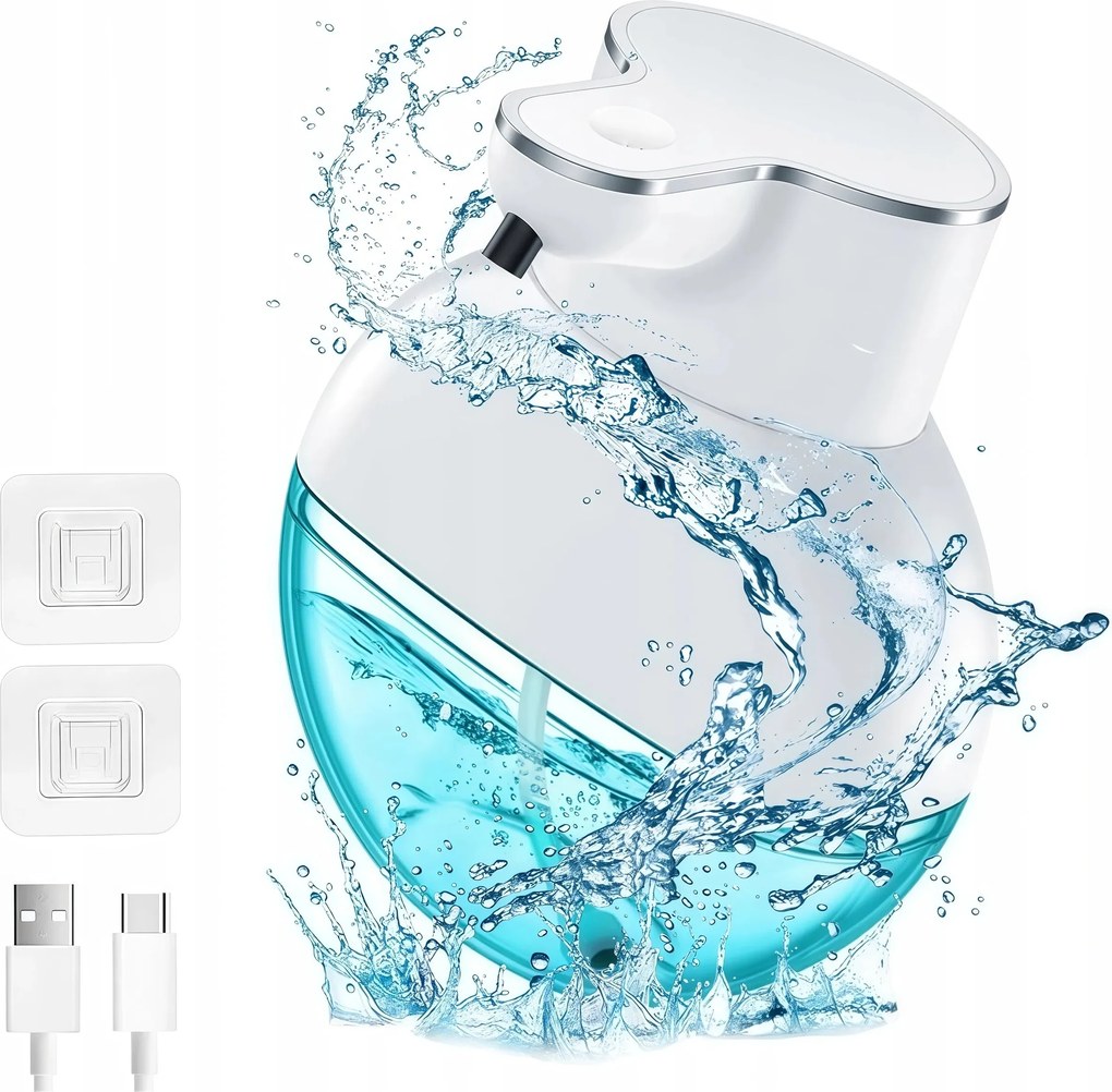 Automata Érintésmentes Szappanadagoló 400 ML Újratölthető, Falra Szerelhető