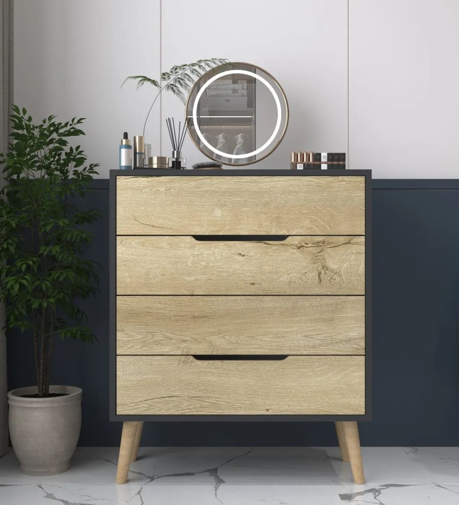 Flora - Anthracite, Sapphire Oak