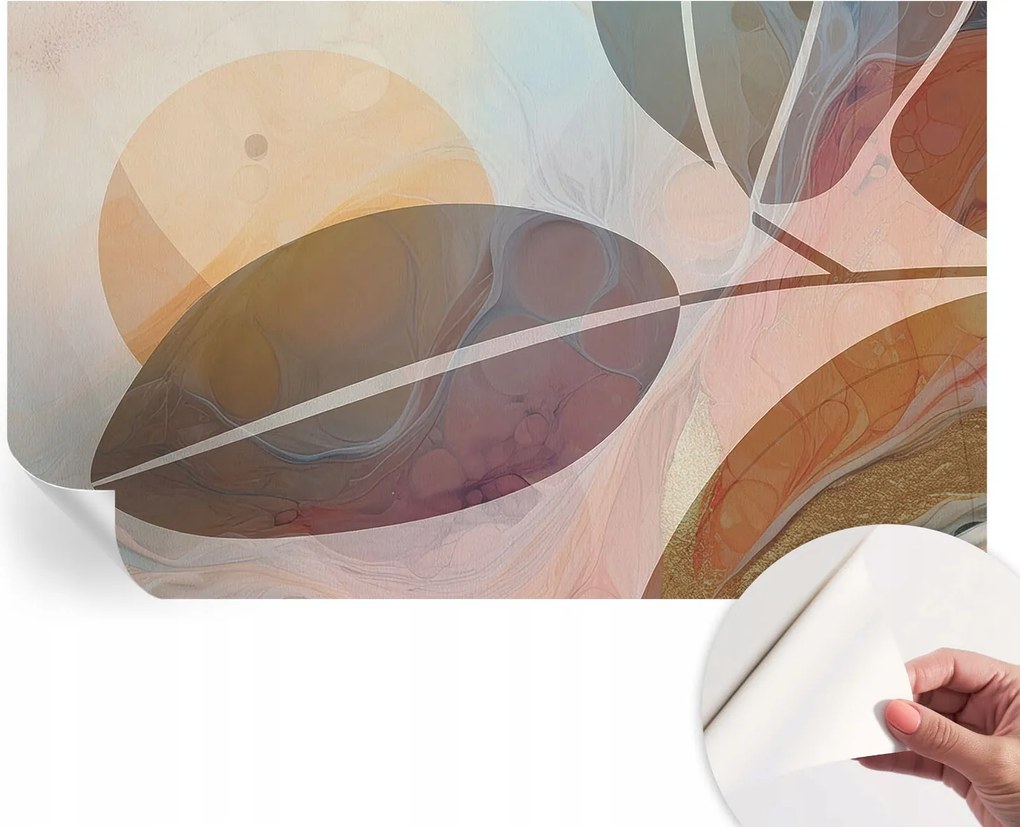 Öntapadós Fali Fotótapéta Hálószobába Harmonikus levelek 416x254 cm