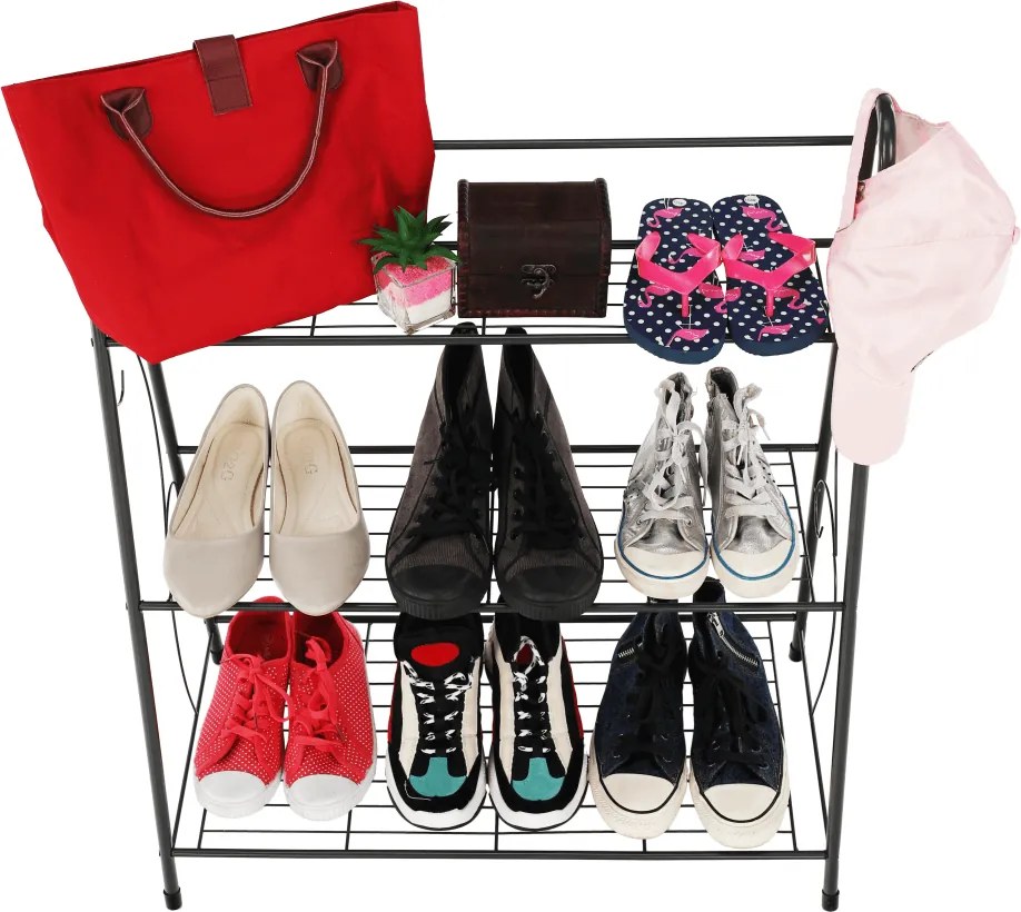 Polcállvány, 3 polcos, sötét szürke, VERUMA