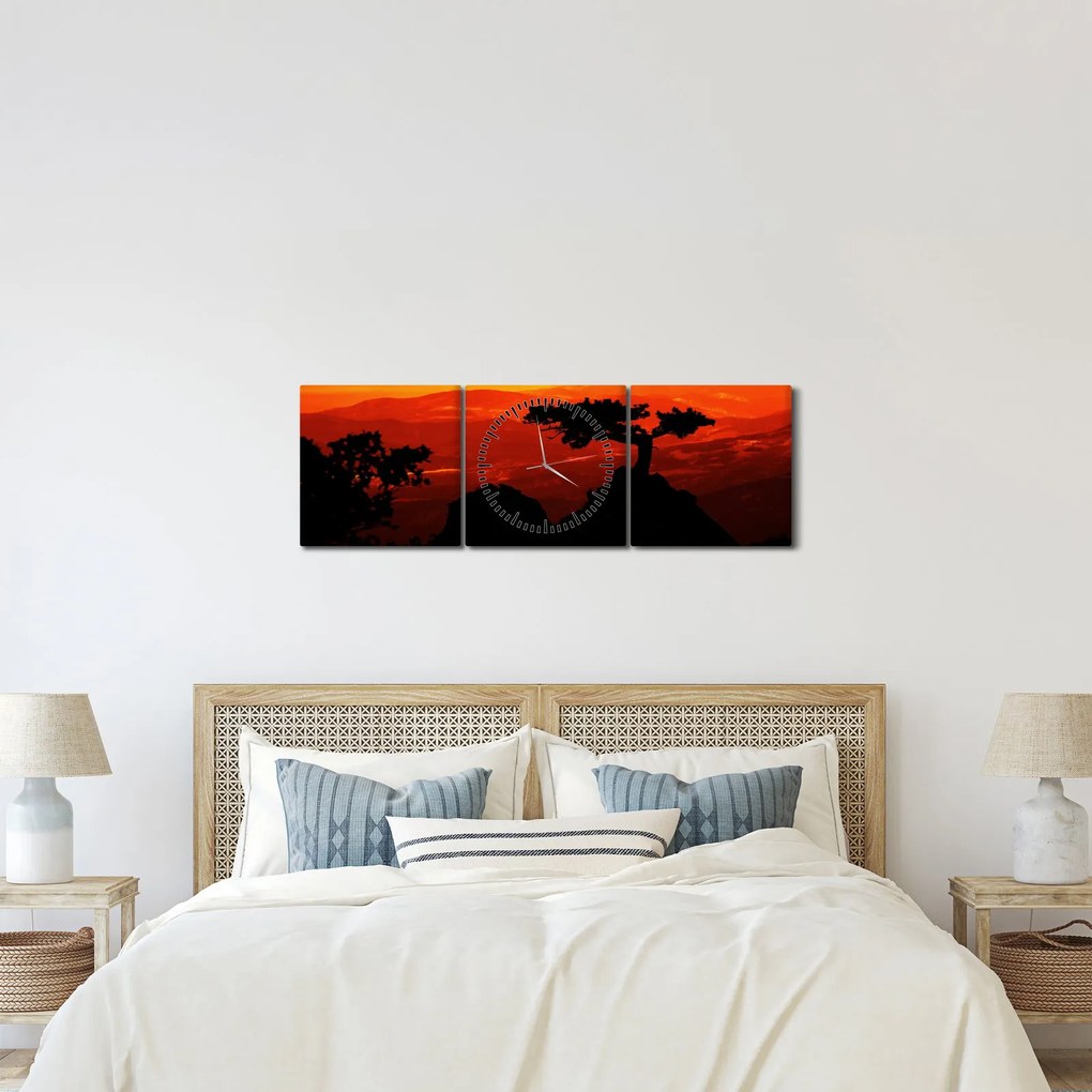 Kép - naplemente (órával) (90x30 cm)