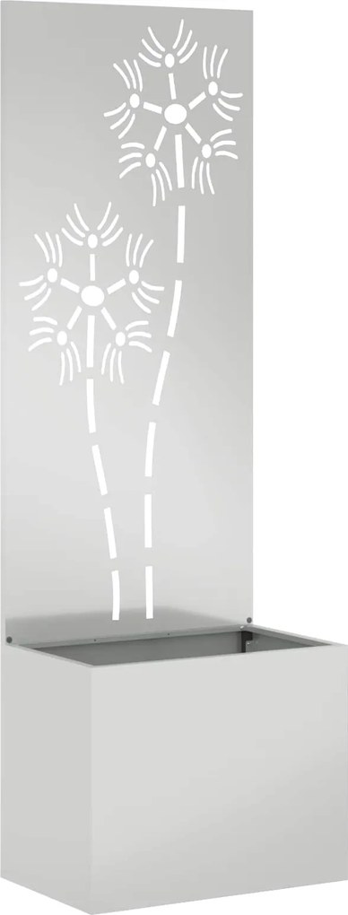 vidaXL Kertvédő vászon Virágos Ezüst 50 x 32 x 150 cm Horganyzott acél