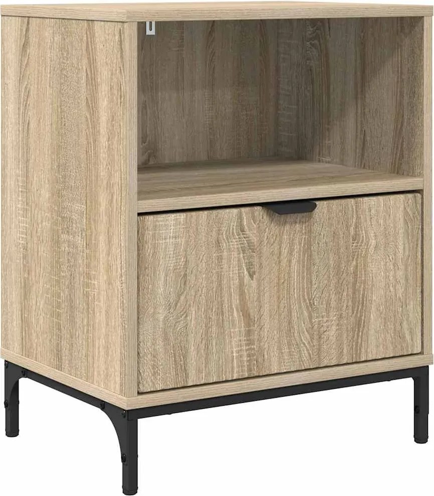 vidaXL Éjjeliszekrény fiókkal sonoma tölgy 49 x 36 x 61 cm Faanyag