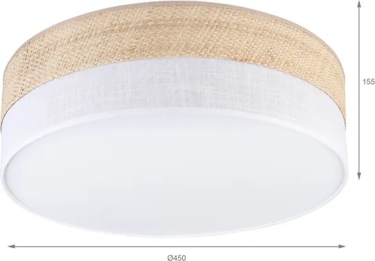 Mennyezeti lámpa SIRJA BOHO 2xE27/15W/230V átmérő 45 cm bézs/fehér