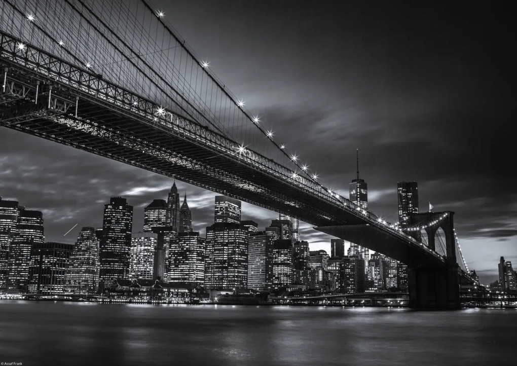 Poszter 42x29,7cm Brooklyn híd és Alsó-Manhattan panoráma alkonyatkor