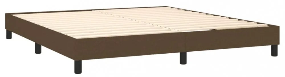 barna szövet rugós és LED-es ágy matraccal 180 x 200 cm