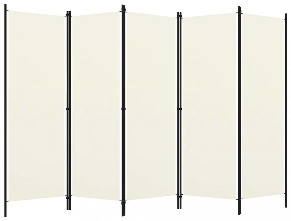 fehér 5 paneles paraván 250 x 180 cm