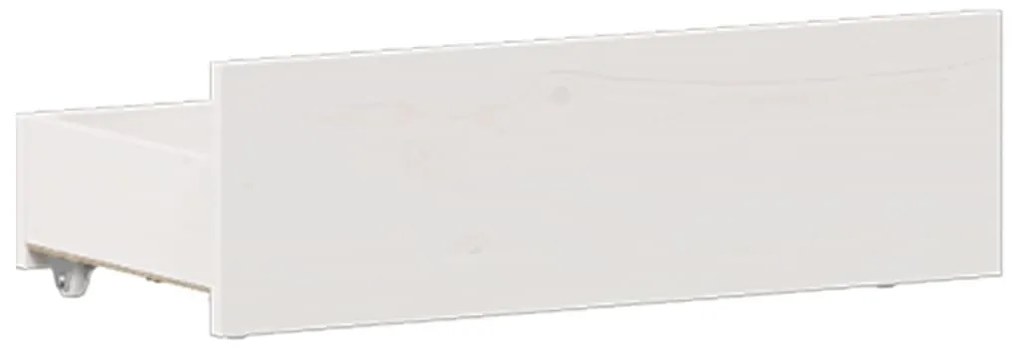 fehér tömör fenyőfa fejtámlás ágykeret matrac nélkül 120x200 cm
