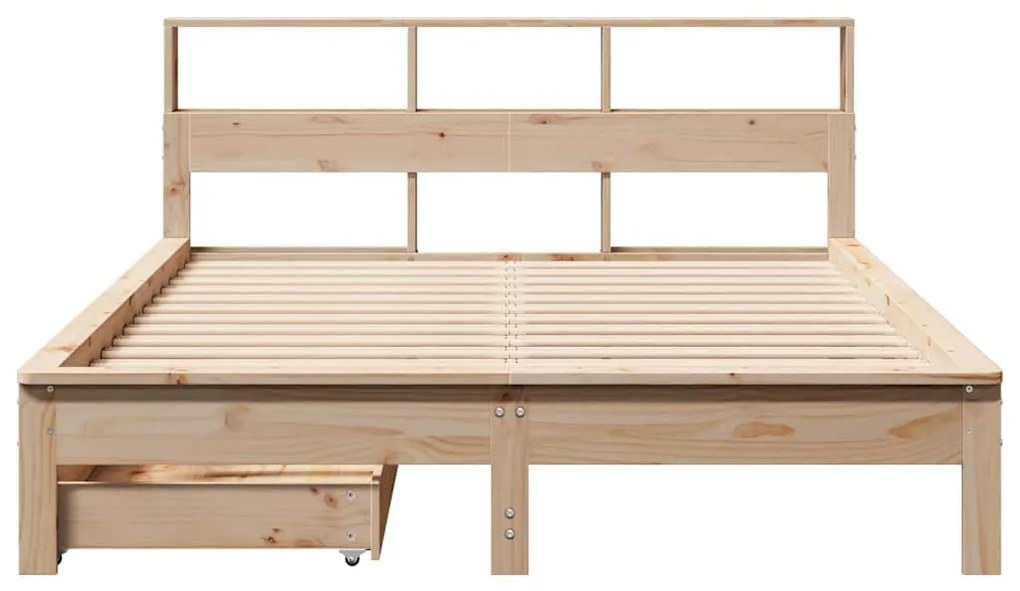 tömör fenyőfa könyvespolcos ágy matrac nélkül 120 x 200 cm