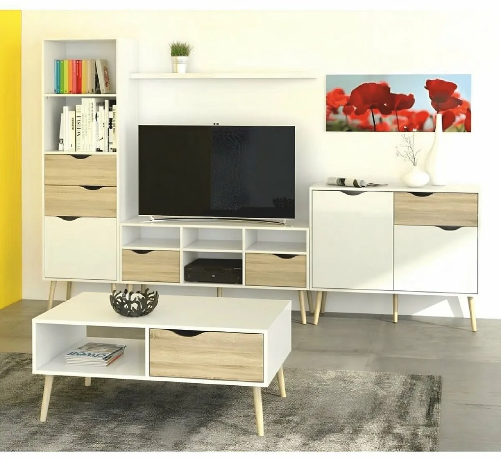 OSLO 75391 TV-állvány, fehér