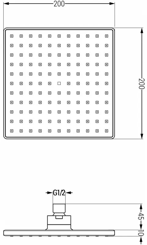 Mexen Uno DR45 rejtett zuhanygarnitúra, arany, 71435DR45-50