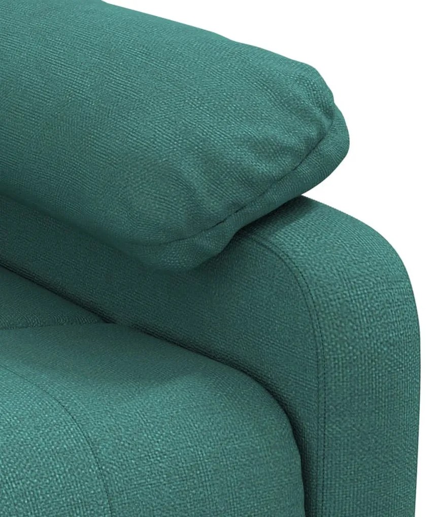 sötétzöld szövet elektromos dönthető fotel