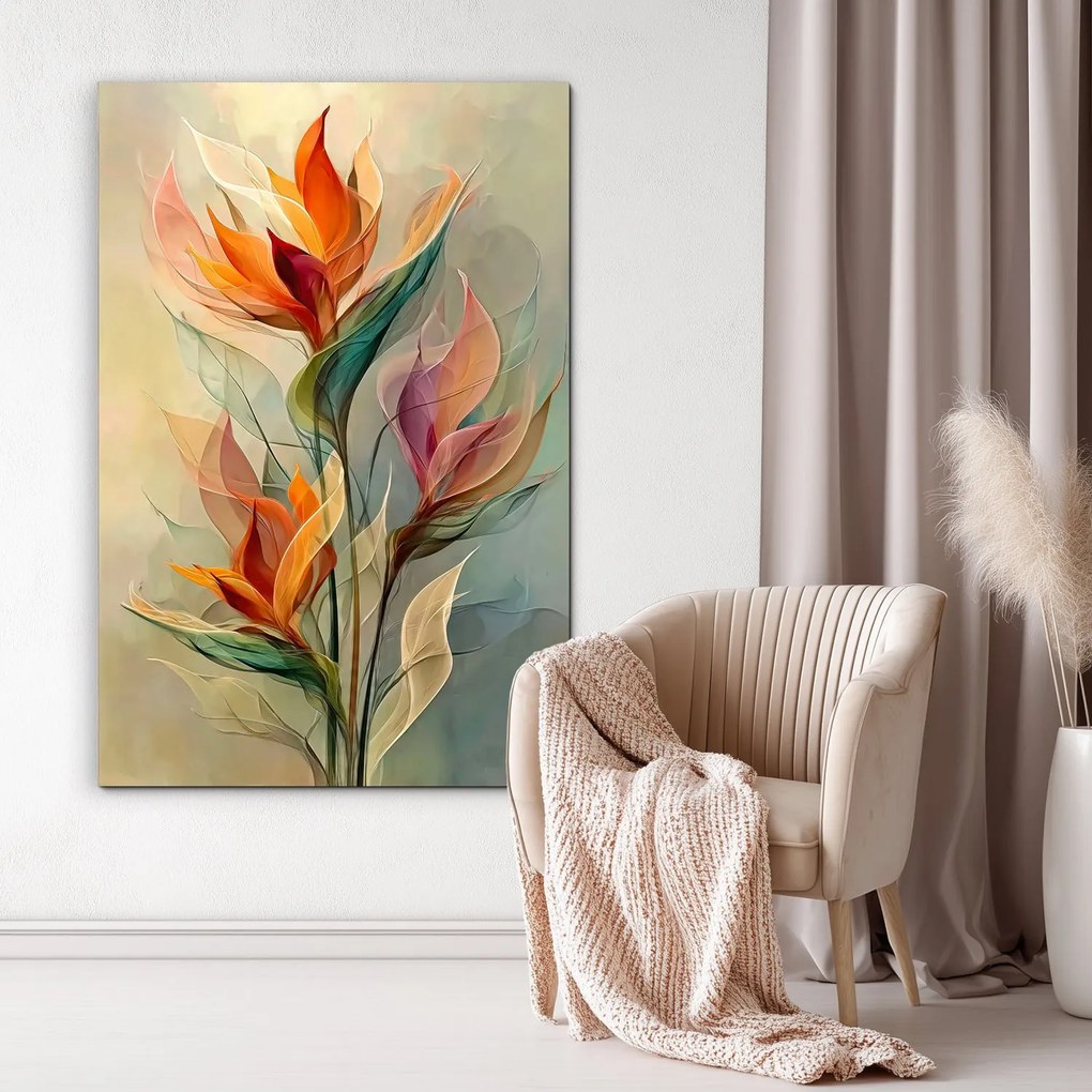 DUBLEZ | Fából készült kép - Absztrakt virágok