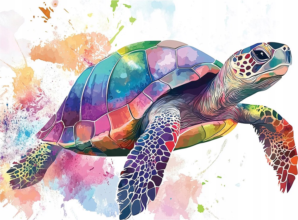 Fotótapéta Gyerekeknek Teknős Színes Állatok Flizelina Tapéta 150x105