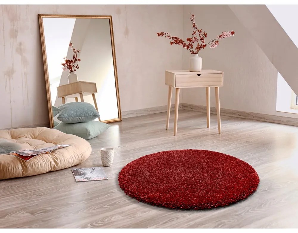Aqua Liso piros szőnyeg, ø 100 cm - Universal