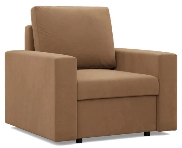 Zeus fotel, egyenes kartámasz, szövet anyag, hab töltet, barna