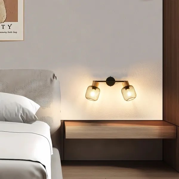 Brilagi - Spotlámpa BASKLITE 2xE27/15W/230V fa/fekete